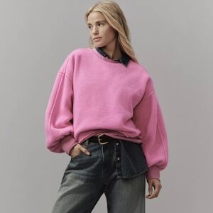 Pilcro Anthropologie Slouchy Crewneck Sweatshirt Pink Purple Oversized Top XL